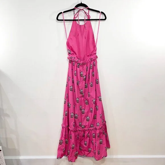 Last Chance! New Rhode Selena 100% Cotton Block Print Maxi Dress Pink XS $495 - Picture 5 of 9